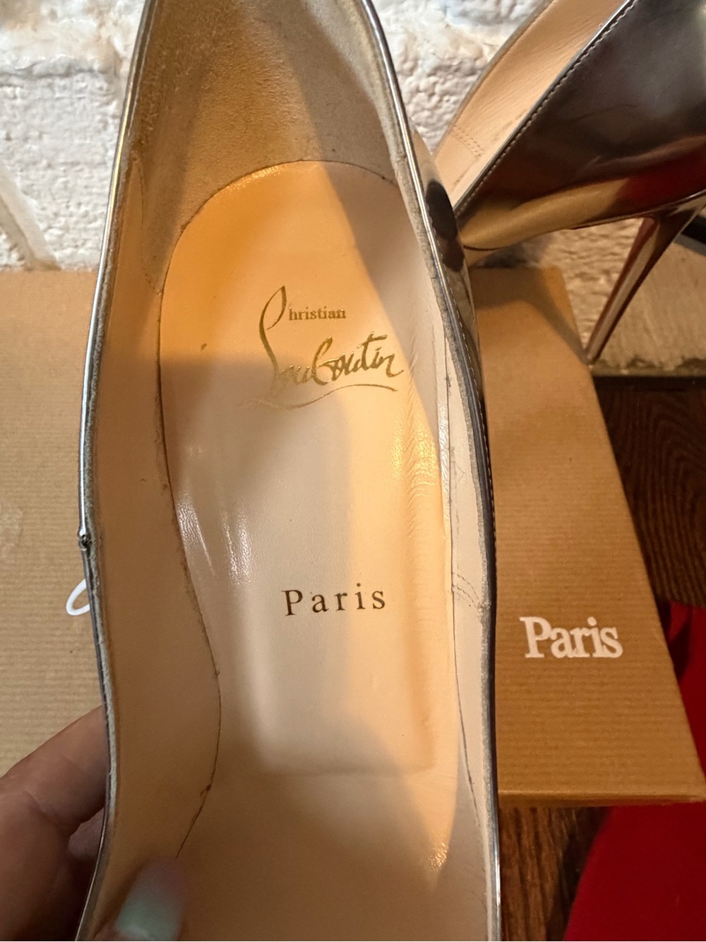BRAND NEW! Christian Louboutin silver So Kate 120mm pumps. Size: EU 39/ US 9. - Picture 6 of 10